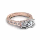 Princess Claw Set Trilogy | Flat Pave Set Shank