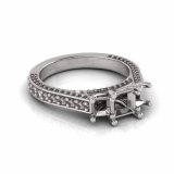 Princess Claw Set Trilogy | Flat Pave Set Shank