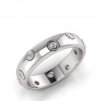 Flush Set Two Tone Diamond Ring