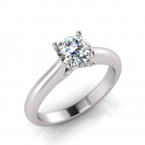 Four Claw Round With Side Settings | Half Round Shank