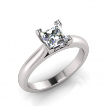 Four Claw Princess With Side Settings | Half Round Shank