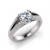 Round Semi Bezel Setting I Split Pave Set Shank 