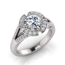 Pave Set Halo I Pave Set Split Shank 