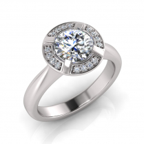 Pave Set Halo I Knife Edge Shank 