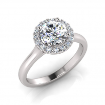 Round Halo Scalloped Set I Half Round Shank 