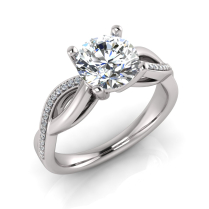 Round Claw Set | Infinity Band With Pave Set Stones 