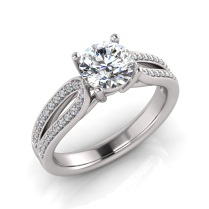 Round Claw Set | Band With Pave Set Stones 