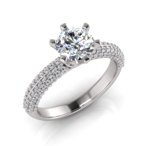 Round Six Claw | Knife Edge Diamond Set Shank