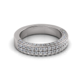 Double Row Micro Pave Set Wedding Ring Matching Wedder For J0183