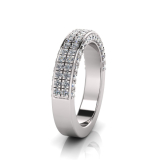 Double Row Micro Pave Set Wedding Ring Matching Wedder For J0183