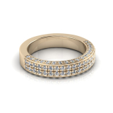 Double Row Micro Pave Set Wedding Ring Matching Wedder For J0183