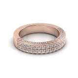Double Row Micro Pave Set Wedding Ring Matching Wedder For J0183