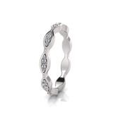 Claw Set Round Stone In Marquise Shape Eternity Ring 