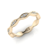 Claw Set Round Stone In Marquise Shape Eternity Ring 