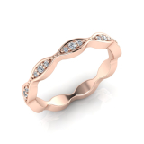 Claw Set Round Stone In Marquise Shape Eternity Ring 