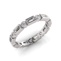 Round And Baguette Bezel Set Eternity Ring