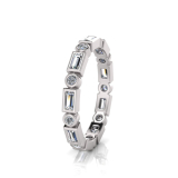 Round And Baguette Bezel Set Eternity Ring