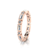 Round And Baguette Bezel Set Eternity Ring