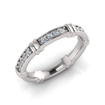 Pave And Bar&nbsp;Half Round Shank