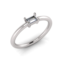 Baguette Claw Set&nbsp;| Half Round Shank