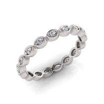 Claw Set Round Stones In Marquise Shape Eternity Ring