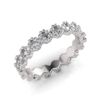 Claw Set Round Stones In Flower Shape Eternity Ring