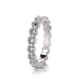 Claw Set Round Stones In Flower Shape Eternity Ring