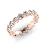 Claw Set Round Stones In Flower Shape Eternity Ring