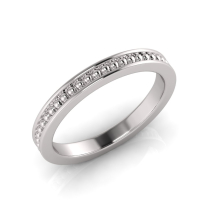 Beaded With Pave Border Eternity Ring