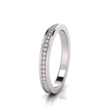 Beaded With Pave Border Eternity Ring