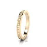 Beaded With Pave Border Eternity Ring