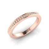 Beaded With Pave Border Eternity Ring