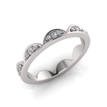 Half Moon Pave Set Rounds Eternity Ring