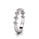 Claw Set Round Stones In Diamond Shape&nbsp;| Half Round Shank