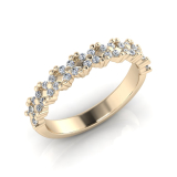 Claw Set Round Stones In Flower Shape&nbsp;| Half Round Shank