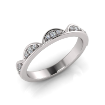 Half Moon Pave Set Rounds&nbsp;| Half Round Shank