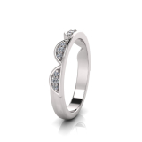 Half Moon Pave Set Rounds&nbsp;| Half Round Shank