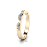 Half Moon Pave Set Rounds&nbsp;| Half Round Shank