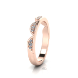 Half Moon Pave Set Rounds&nbsp;| Half Round Shank