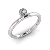 Off Centre Round Bezel Set&nbsp;| Half Round Shank 