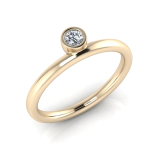 Off Centre Round Bezel Set&nbsp;| Half Round Shank 