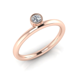 Off Centre Round Bezel Set&nbsp;| Half Round Shank 