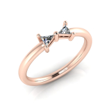 Claw Set Triangular Stones | Half Round Shank 