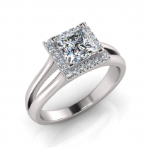 Princess Halo Scalloped Set | Half Round Split Shank