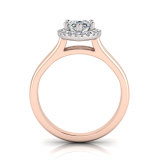 Pear Halo Scalloped Set | Half Round Split Shank