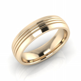 Half Round Triple Line Engraved Men's Ring