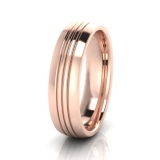 Half Round Triple Line Engraved Men's Ring