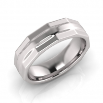 Three Section Hendecagon Rail Men's Ring