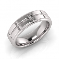 Flat Double Row Men's Brick Ring