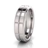 Flat Double Row Men's Brick Ring